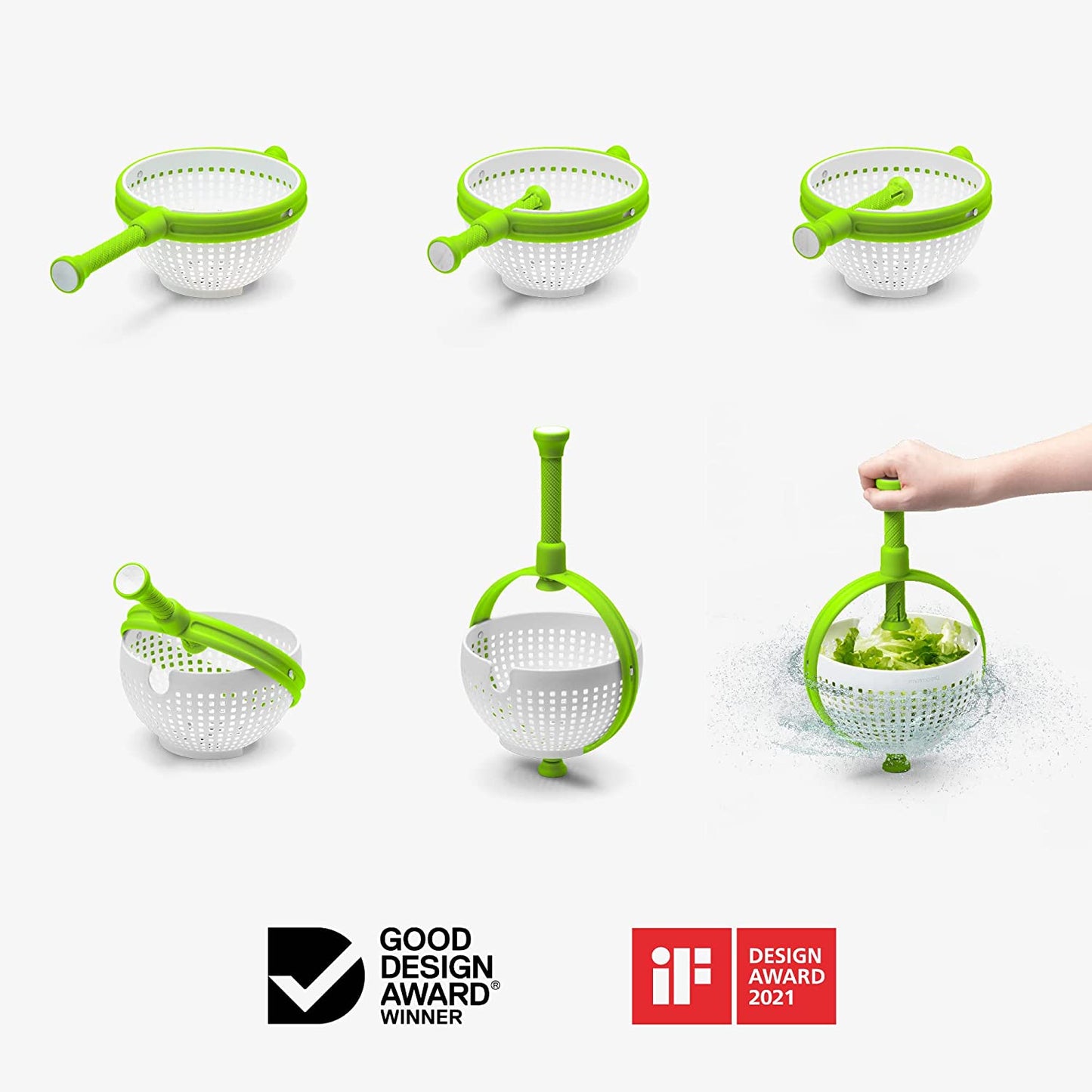Vegetable Spinner Colander with Collapsible Handle