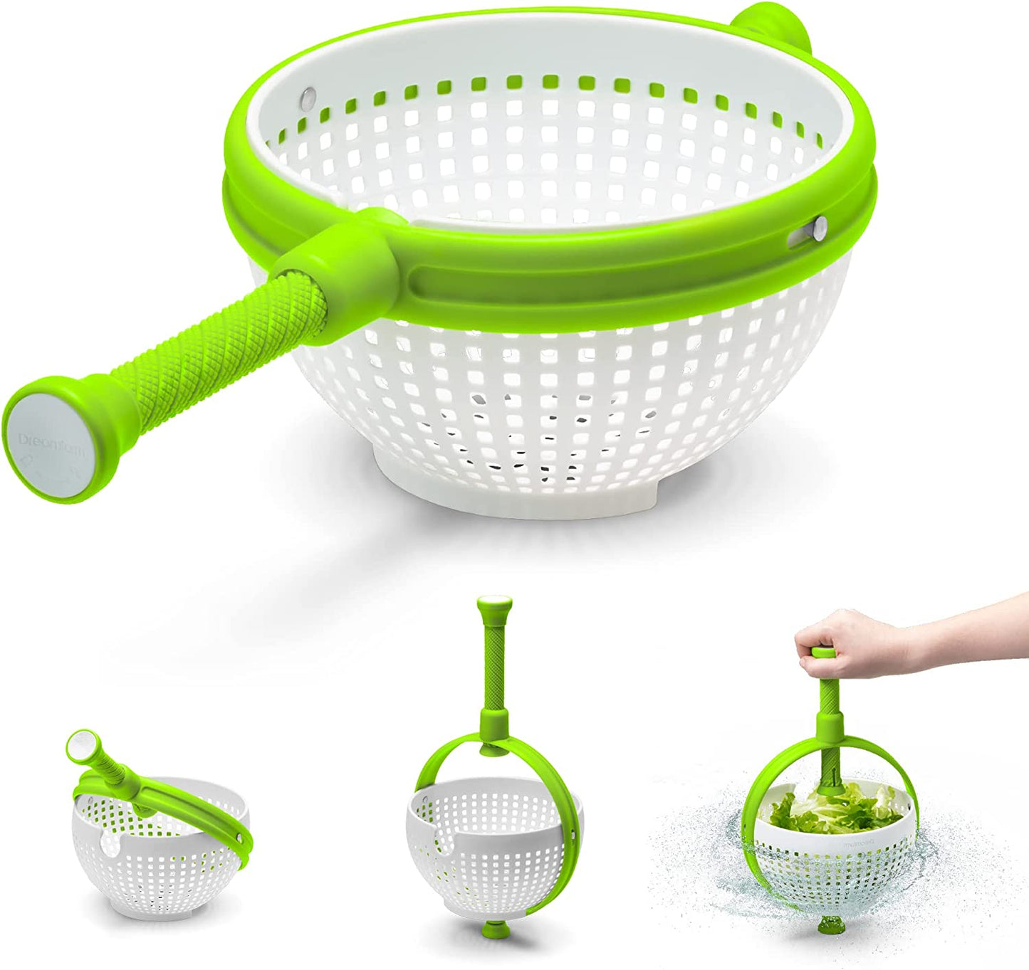 Vegetable Spinner Colander with Collapsible Handle