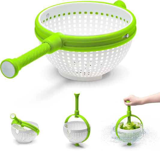 Vegetable Spinner Colander with Collapsible Handle