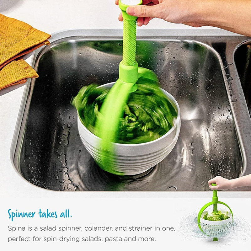 Vegetable Spinner Colander with Collapsible Handle